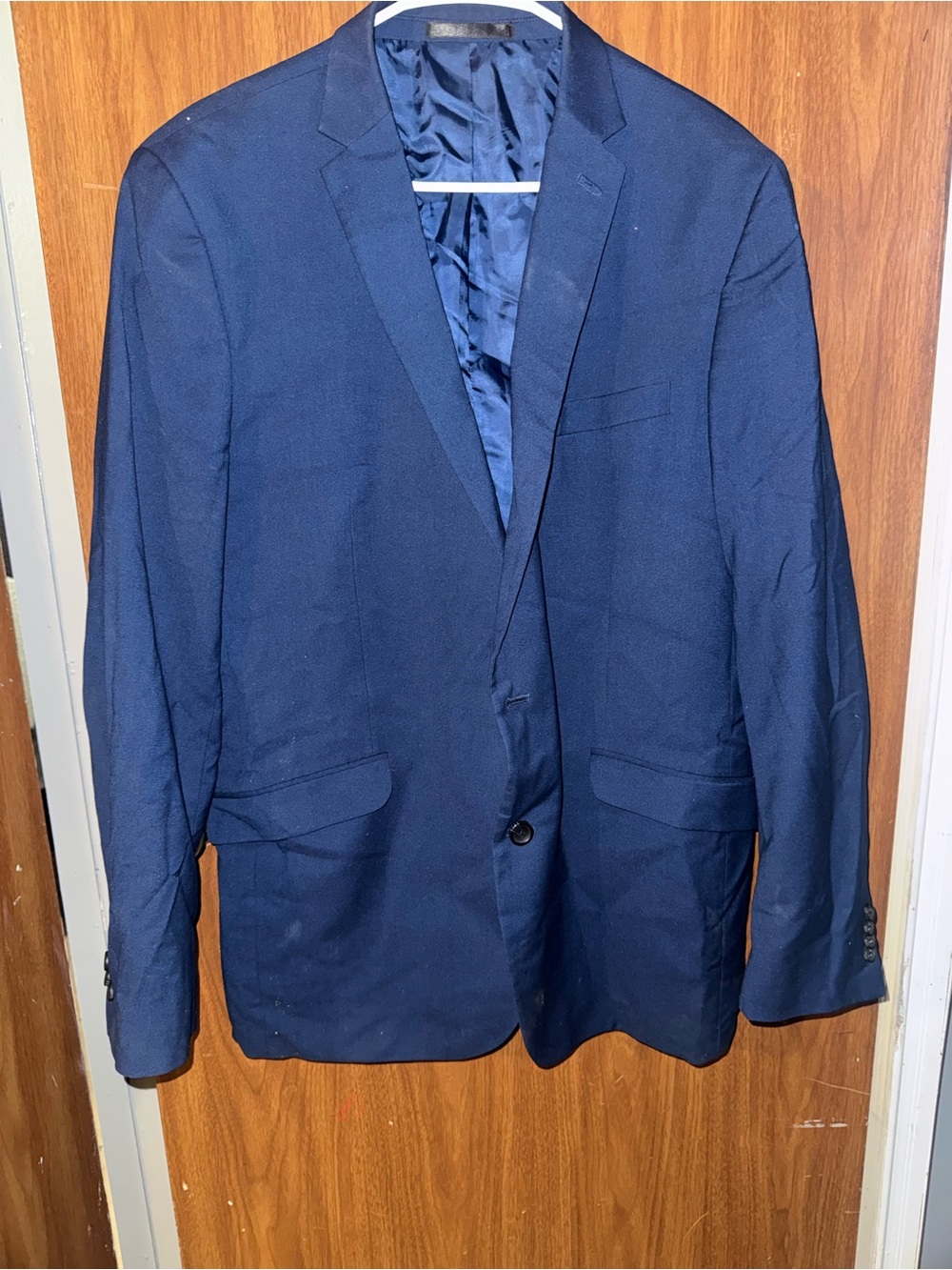 Kenneth Cole Navy Blue Single-Breasted Sport Coat